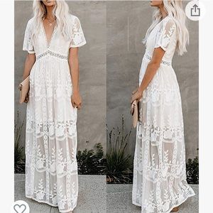 White Lace Maxi Dress